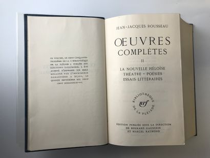  Collection Bibliothèque de la Pléiade, la nouvelle Héloïse théâtre essais littératures,...