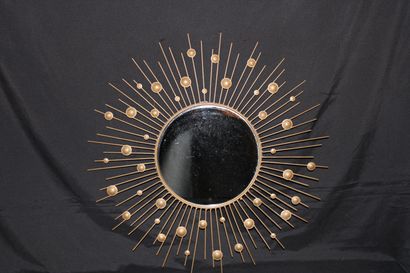 Miroir en métal rond diamètre 57cm 