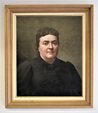  Portrait d'une dame, HST, 50x60, attribué à Jean François BATUT (1828-1907)