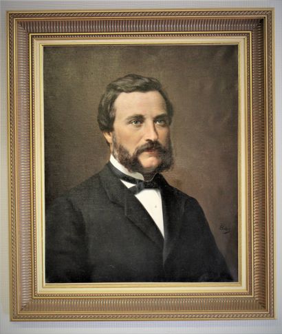  Portrait d'un notable, HST, 50x60 attribué à Jean François BATUT (1828-1907)