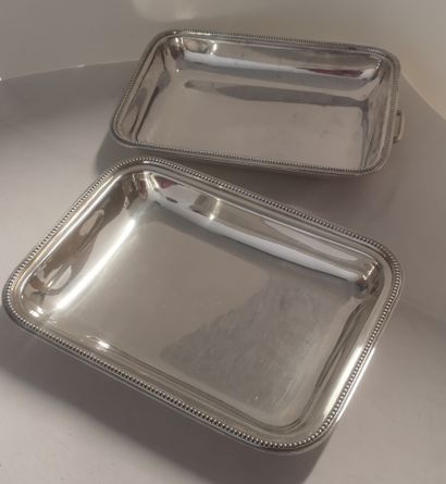 Set of three silver plated dishes including,...