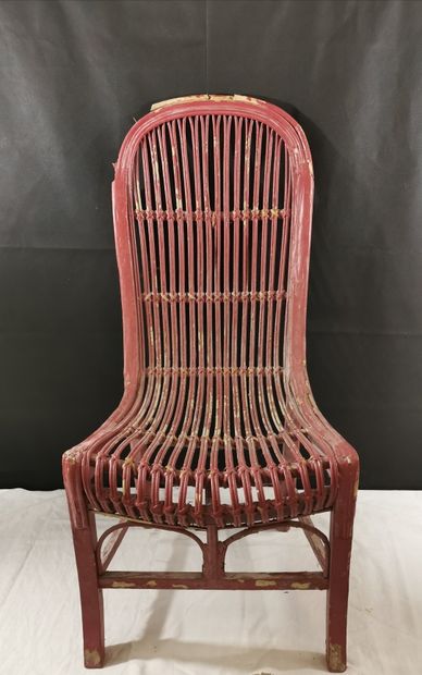 Chaise de jardin, bois, H93 P40 et un fauteuil...