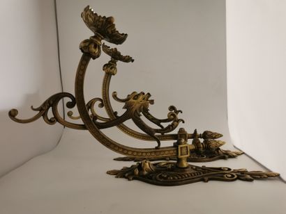  Deux appliques, forme dragon, type bronze...