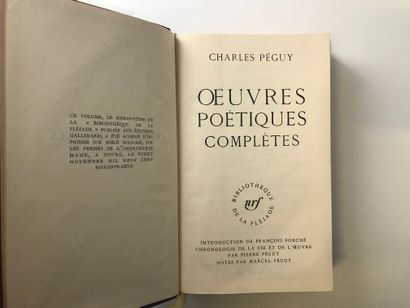  Collection Bibliothèque de la Pléiade, Œuvres poétiques complètes, de Charles Péguy,...