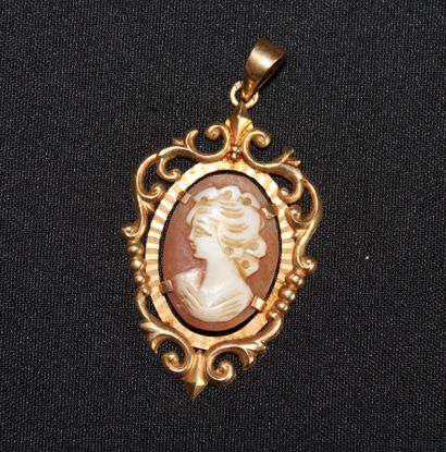 null Cameo pendant 135x190mm, 2,20gr, gold 750/1000th, 1,50gr
