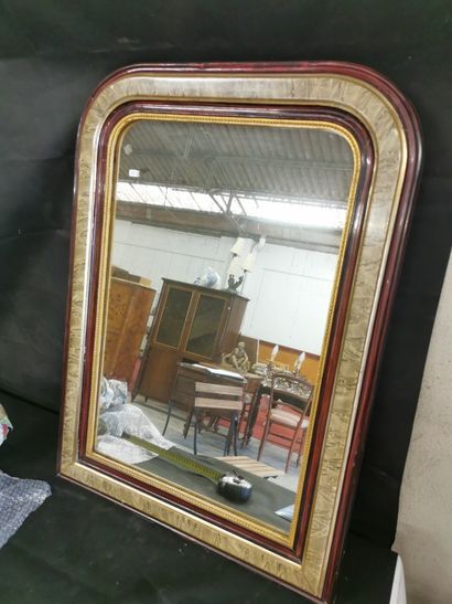 null Miroir rectangulaire bois doré, angles arrondi, 65,5x90cm