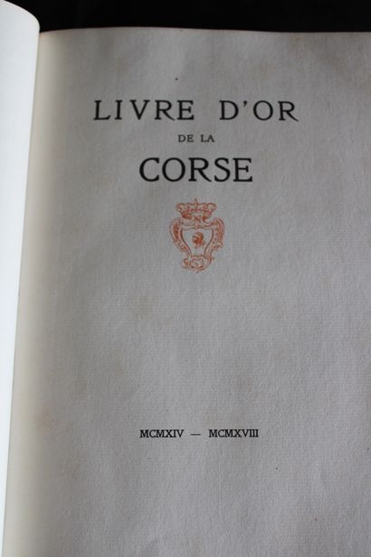 null Livre d'or de la Corse, 1914-1918, reliure en cuir, 20e s, 28,5x20