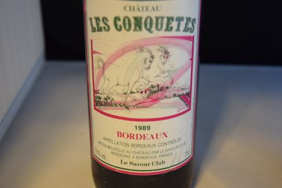 null BORDEAUX CHATEAU LES CONQUETES 1989 BOTTLED AT THE CHATEAU BY THE SAVOUR CLUB-APPELLATION...