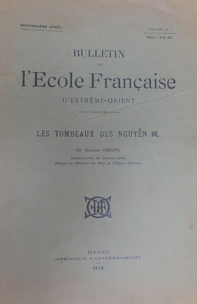 null 1914. Un ensemble de six exemplaires brochés du Bulletin de l'Ecole française...