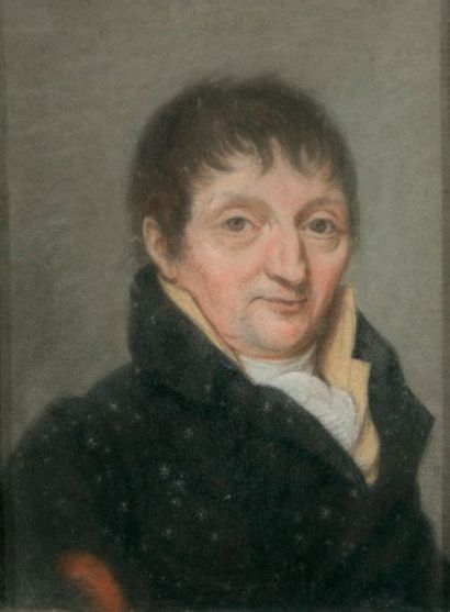 Ecole française du XIXème siècle. Portrait d'homme. Pastel sur papier encadré. Dimensions....