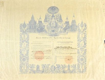 null 1925

Souvenirs du Royaume du Cambodge

- Brevet de Médaille de l'Ordre Royal...