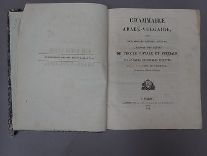 null CAUSSIN DE PERCEVAL (Armand Pierre). Grammaire Arabe-vulgaire, suivie de dialogues,...