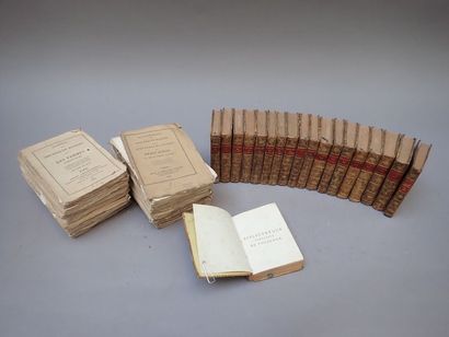 null Bibliothèque portative du voyageur. Ensemble de 19 volumes in-16 veau marbré...