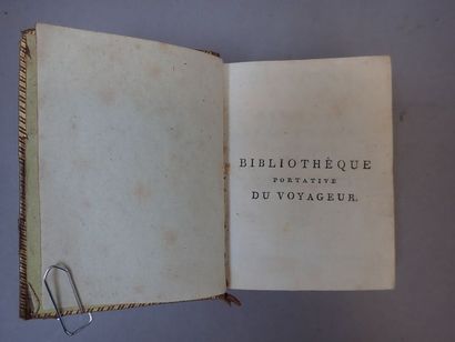 null Bibliothèque portative du voyageur. Ensemble de 19 volumes in-16 veau marbré...