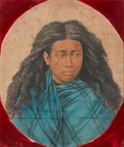 null RAOELINA (fin XIX-début XXe). Portrait d'homme et Portrait de jeune femme malgaches....