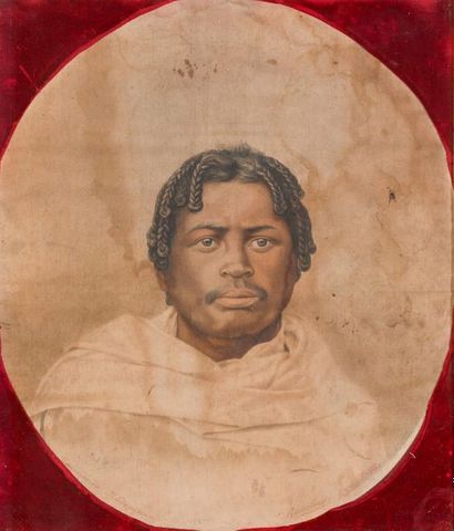 null RAOELINA (fin XIX-début XXe). Portrait d'homme et Portrait de jeune femme malgaches....