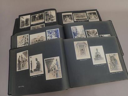 null **1930. Voyages en Orient, c.1930.

Réunion de 6 albums de photographies in-8,...