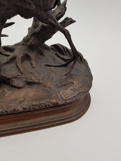 null 
Jules MOIGNIEZ (1835-1894). Bécassine. Bronze à patine brune, signé sur la...