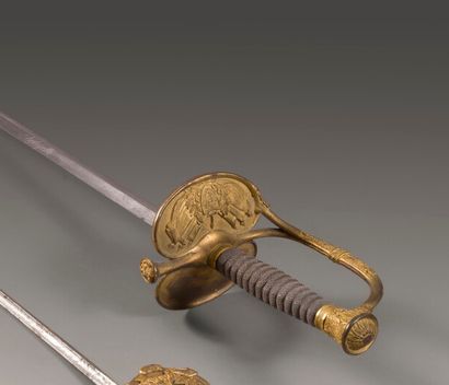 null 
Epée d'apparat, vers 1820/1830.




Fusée en acier torsadé. Garde en bronze...