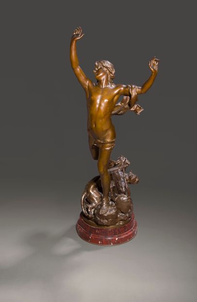null Raoul VERLET (1857-1923). 

Orphée aux enfers. 

Bronze à patine brune sur socle...