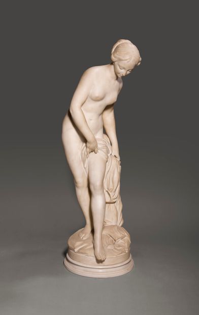 null Etienne-Maurice FALCONET (1716-1791), d'après. 

La baigneuse. 

Sculpture en...