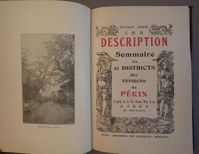 null ADAM (Maurice), Description sommaire des 25 districts des environs de Pékin,

Pékin,...