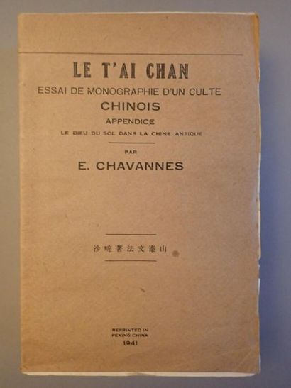 null CHAVANNES (Edouard), Le T'ai Chan, essais de monographie d'un culte chinois,

Reprinted...