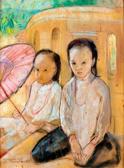 null Marie-Antoinette BOULLARD-DEVE (1890-1970). Ecole des peintres voyageurs d'Indochine....