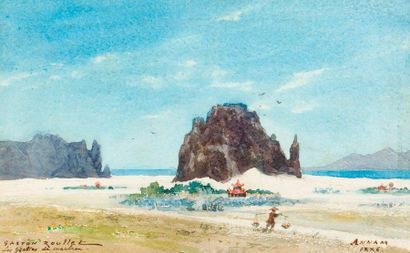 null Gaston ROULLET (1847-1925). Peintre officiel de la Marine. Les grottes de marbre....
