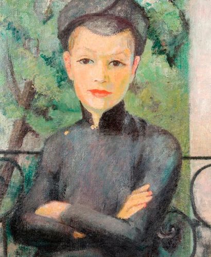null Georges BARRIERE (1881-1944). 

Prix d'Indochine 1934. 

Portrait d'un jeune...
