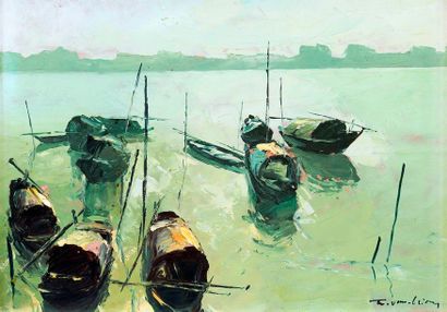 null TRAN VAN GIANG (XXe)

Peintre actif à Saïgon vers 1960.

Sampans sur la rivière...