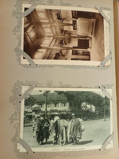 null ALBUM OF INDOCHINA POSTCARDS. 46 pages of 4 postcards each, that is to say 184...