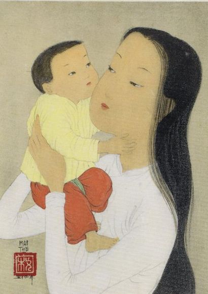 null MAI THU (1906-1980)

Maternity ward. 

Silk framed print, signed lower left....