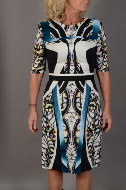 null PETER PILOTTO. A multicoloured skirt and top set in T40 jersey and a belted...