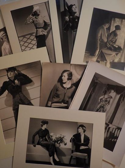 null Marcel Rochas, set of selected fashion photographs, ca. 1930-1945, black and...