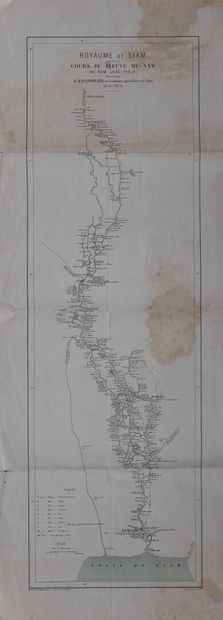 null Lot de trois cartes sur le thème du voyage: 

- Carte générale de l'Indochine...