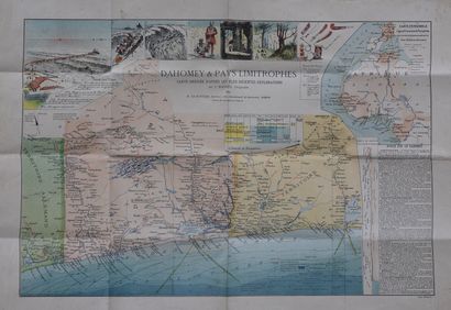 null Lot de trois cartes sur le thème du voyage: 

- Carte générale de l'Indochine...