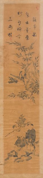null Suite of 4 Vietnamese paintings from the 19th century.

India ink on paper decorated...