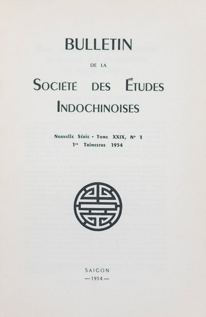 null Lot de 16 livraisons du Bulletin de la Société des Etudes Indochinoises, imprimée...