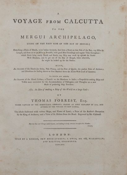 null 
[INDE, SIAM, INDONESIE]




1792.




Captain Thomas Forrest




A Voyage from...