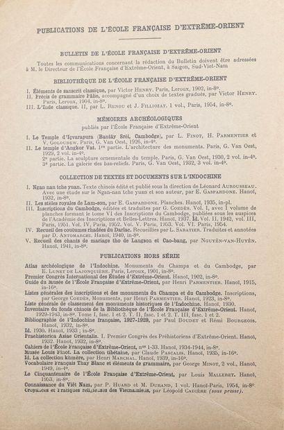 null 1943-1946

[CAMBODGE]

Lot de 4 ouvrages :

BOISSELIER (Jean), La statuaire...