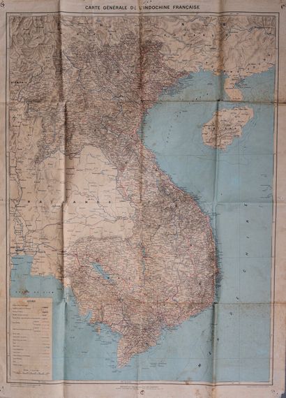 null Lot of three maps on the theme of travel: 

- General map of Indochina published...