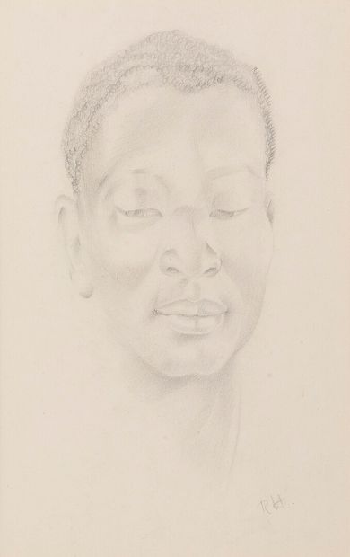 null Raymonde HEUDEBERT (1905-1991). 

Portrait of a young African. 

Pencil on paper...