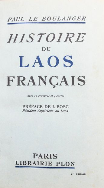 null 1925

LAOS]

Lot of 2 works:

COEDES (Georges), Documents sur l'histoire politique...