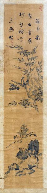 null Suite 4 peintures vietnamiennes XIXe.

Encre de chine sur papiers à décor Quatre...