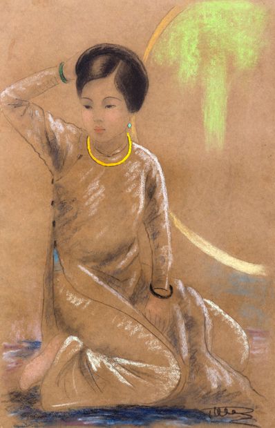 null Truong (XXe)

Peintre actif à Hanoï vers 1930

Portrait de femme à la perle.

Dessin...