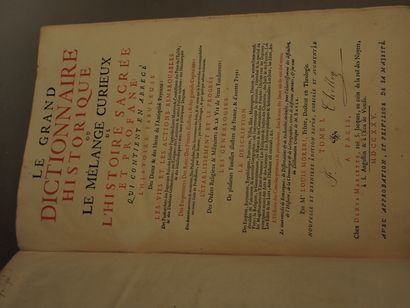 null MORERI (Louis). Le Grand Dictionnaire historique ou Le Mélange curieux de l'histoire...
