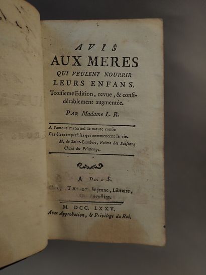 null [LE REBOURS (Marie-Angélique-Anel)], Notice to mothers who want to feed their...