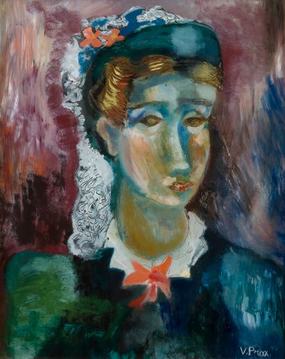 null Valentine Henriette PRAX (1899-1981).

Portrait of a Woman. 

Fixed under glass,...