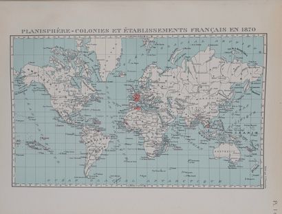 null Lot de deux atlas: 

- 1902.

Paul Pelet.

Atlas des colonies françaises, Paris,...